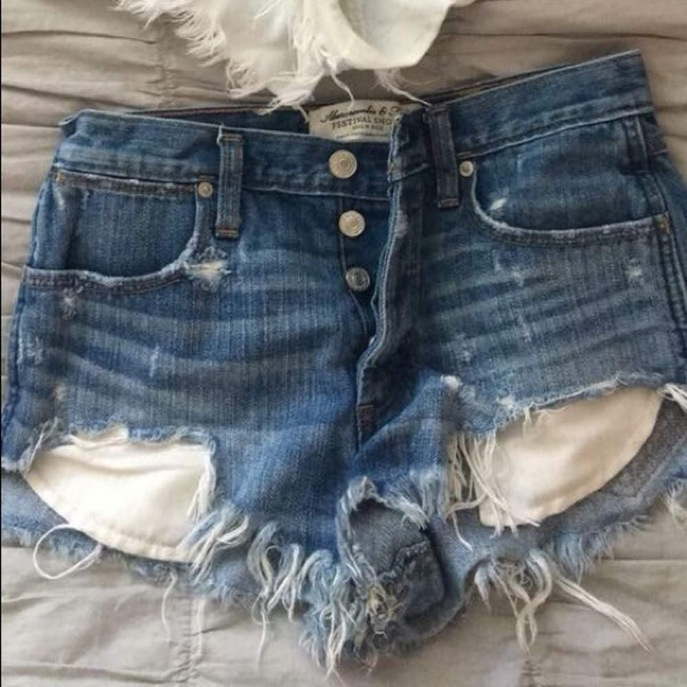 Abercrombie high waisted jean shorts